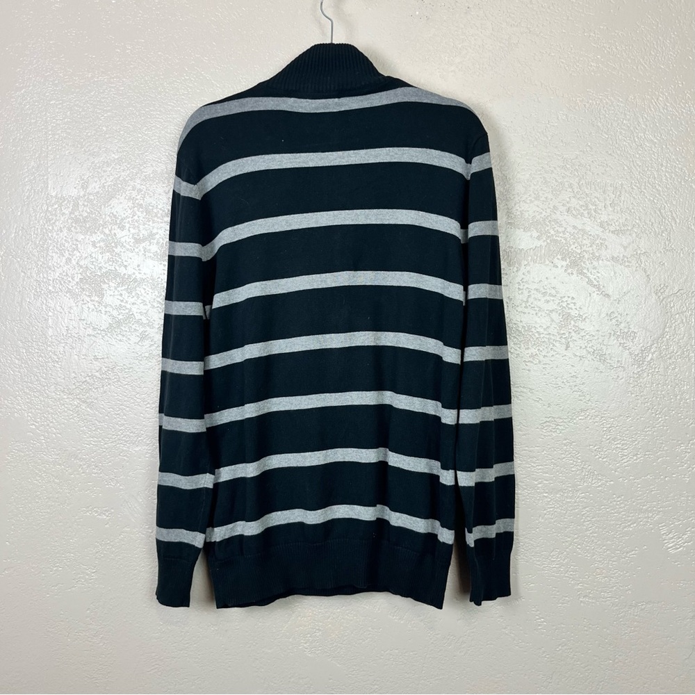 5 for $30‎ Old Navy Men's Sweater Long Sleeve Black Stripe Quarter Zip Size M - Picture 10 of 12